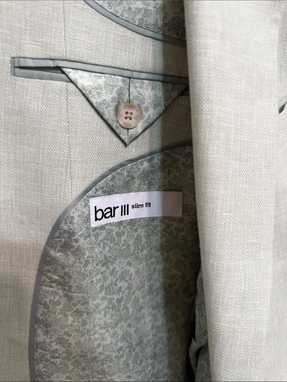 Bar III Light Sage Green Single-Breasted Sport Coat